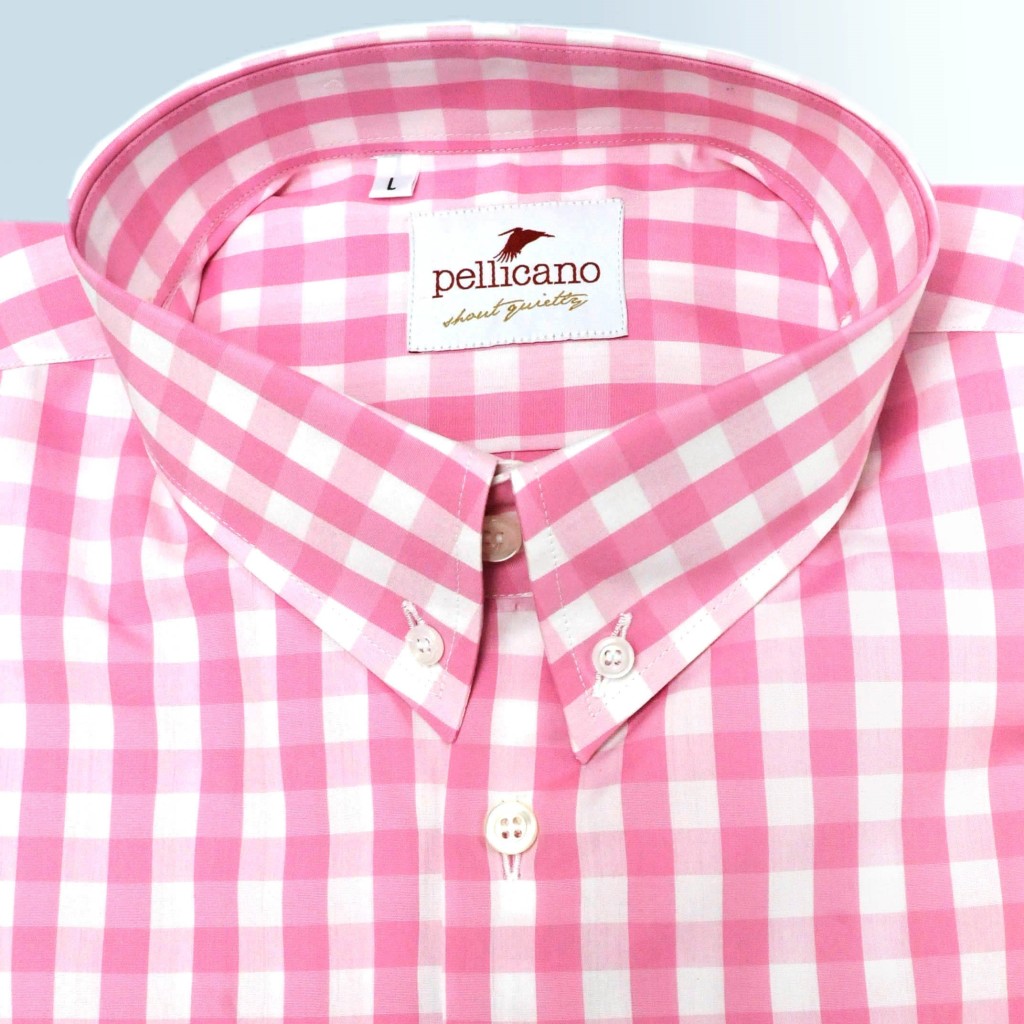 Detroit - Classic Button Down Shirt in Pink and White Gingham