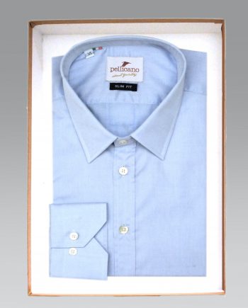 Men's Point Collar Shirt in a Sky Blue Poplin
