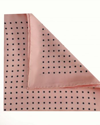 Jack - Polka Dot Silk Pocket Square in Pink with Black Spots