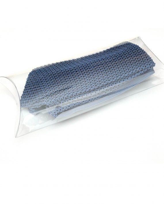 Silk Knitted Tie in Airforce Blue - Image 3