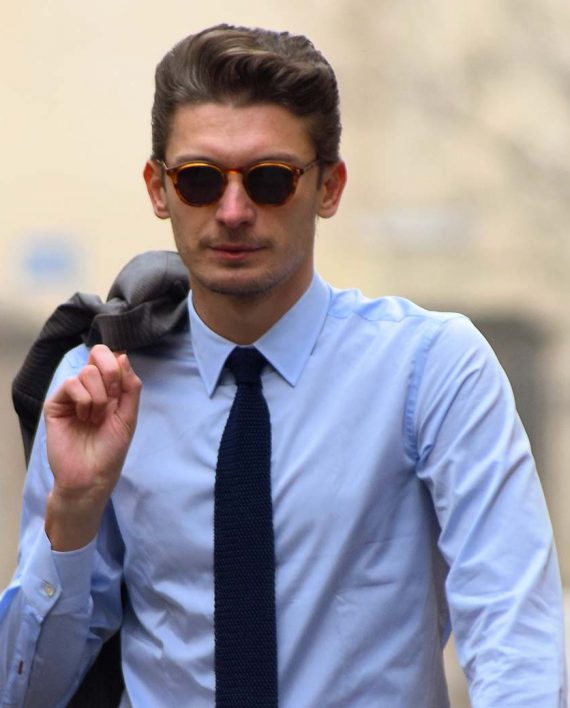Men's Point Collar Shirt in a Sky Blue Poplin - Image 4