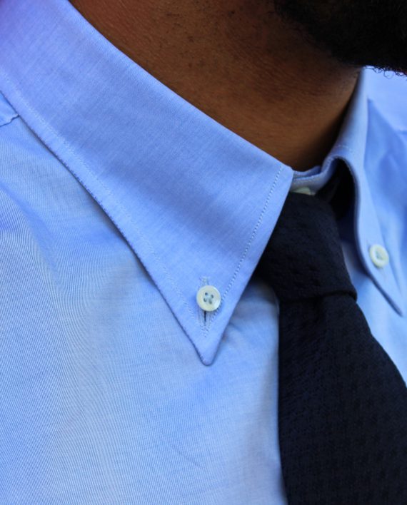 Silk Woven  Plain Tie in Navy - Image 3