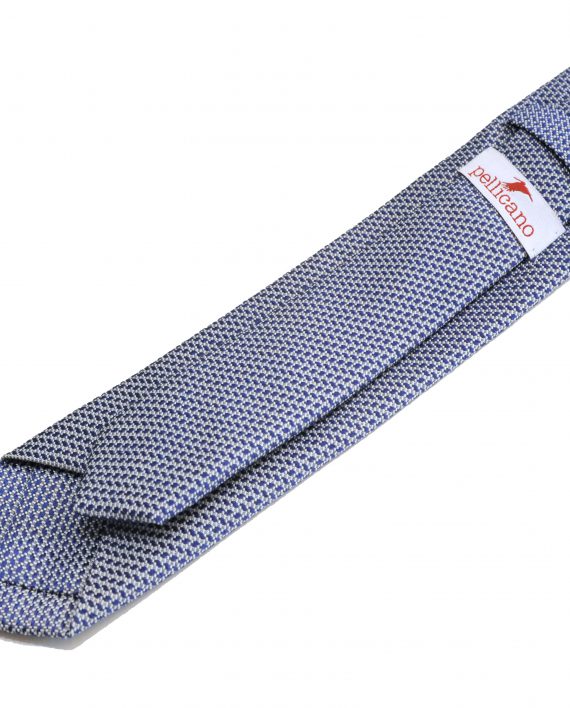 Silk Pattern Tie In Blue & White - Image 3