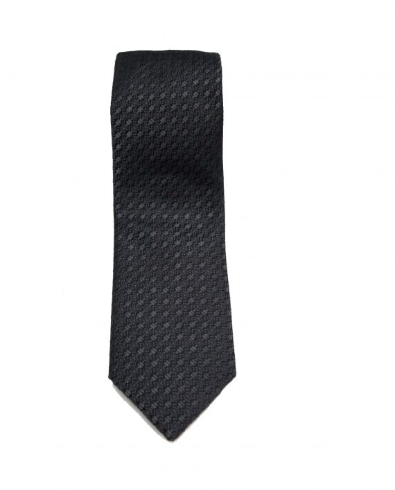 Silk Woven  Plain Tie in Navy - Image 4