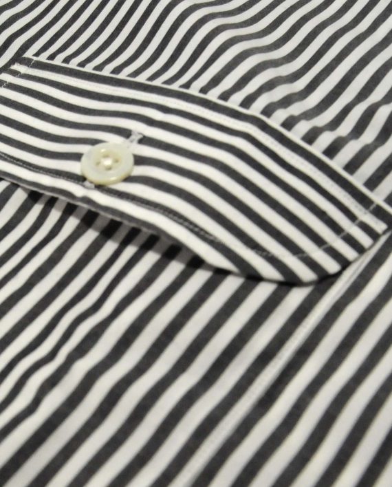 Men's Button Down Shirt in Black & White Stripes - Image 5