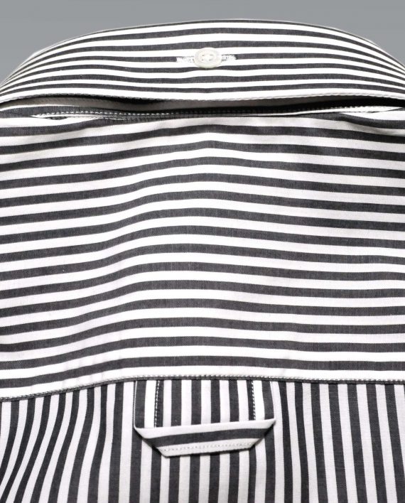 Men's Button Down Shirt in Black & White Stripes - Image 10