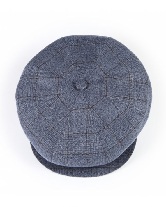 A Newsboy / Baker Boy Cap in Cotton Prince of Wales Check - Image 2