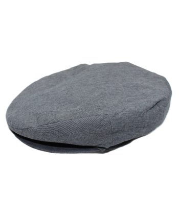 Traditional Flat Cap in Light Grey Cotton