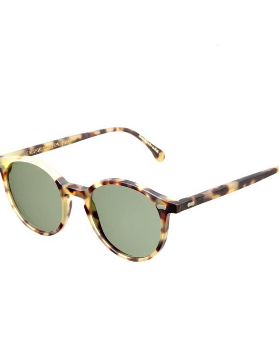 Italian Eyewear - 'Cran': Matte Tortoise Frame Sunglasses with Bottle Green Lenses - Image 2