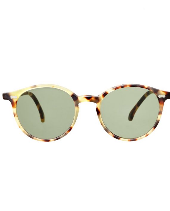 Italian Eyewear - 'Cran': Matte Tortoise Frame Sunglasses with Bottle Green Lenses