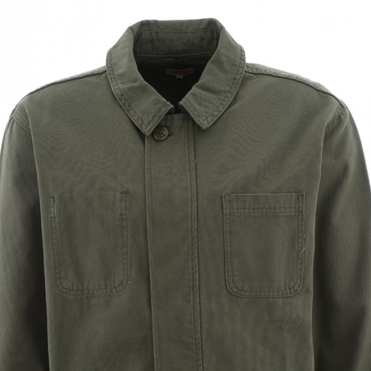 Olive green canvas cotton jacket 2 Pellicano Menswear