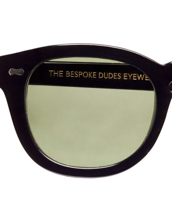 Italian Eyewear - 'Donegal': Black Acetate Frame Sunglasses with Bottle Green Lenses - Image 4