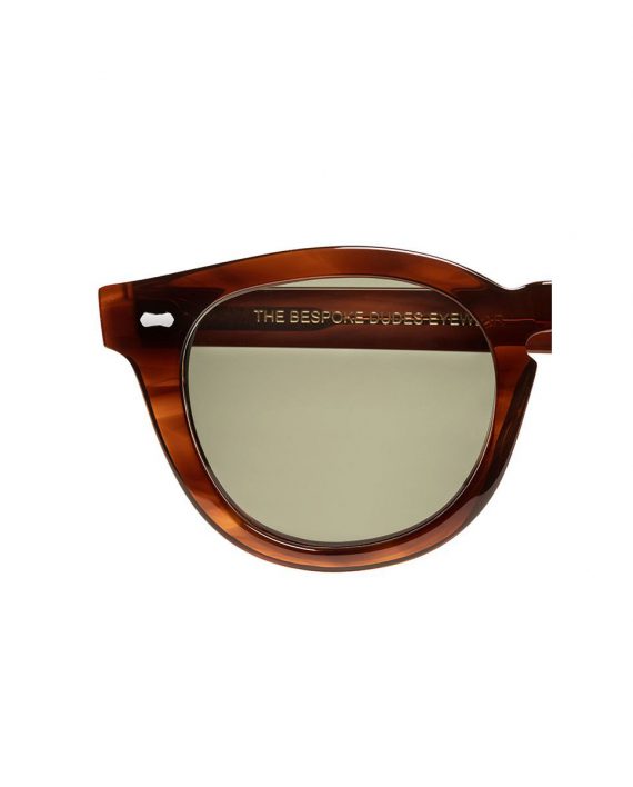 Italian Eyewear - 'Donegal': Havana Acetate Frame Sunglasses with Bottle Green Lenses - Image 3