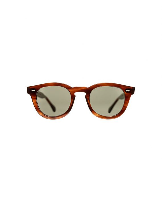 Italian Eyewear - 'Donegal': Havana Acetate Frame Sunglasses with Bottle Green Lenses