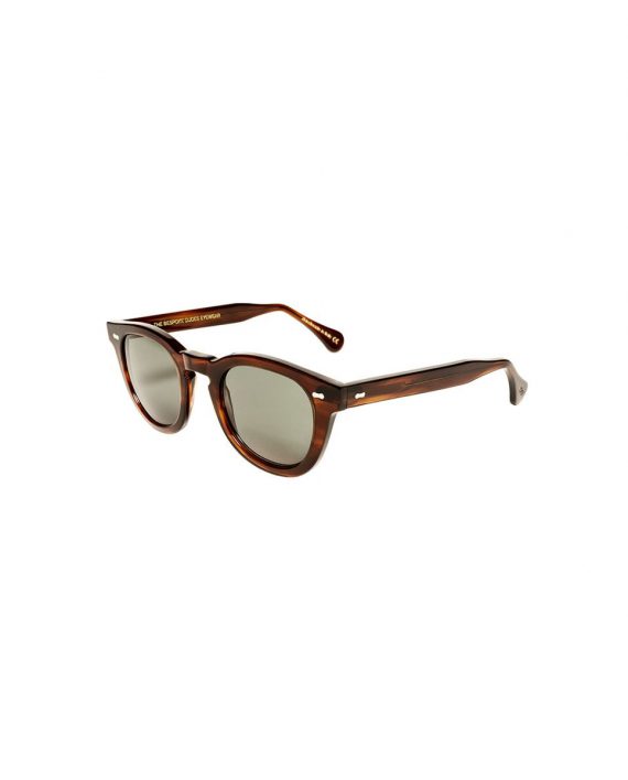 Italian Eyewear - 'Donegal': Havana Acetate Frame Sunglasses with Bottle Green Lenses - Image 2