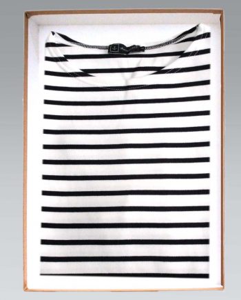 Armor Lux Short Sleeve Boat Neck Sleeve Breton in White & Navy Stripes