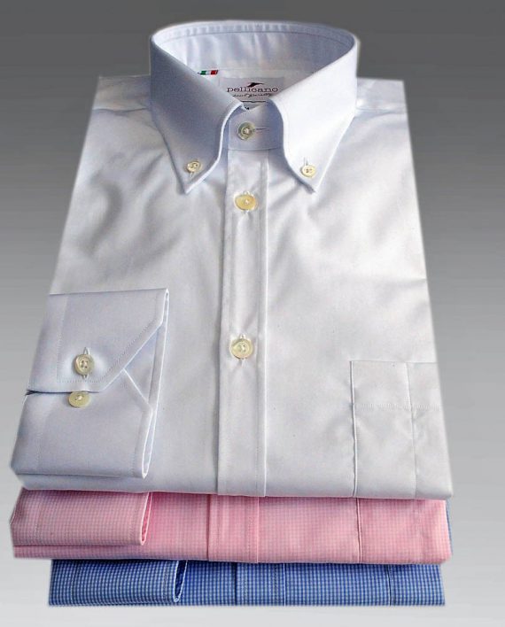 Men's Button Down Shirt in Sky Gingham Poplin - Image 7