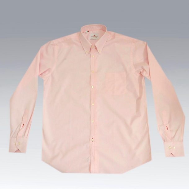 Men's Button Down Shirt in Pink Gingham Poplin Pellicano Menswear