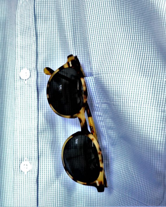 Men's Button Down Shirt in Sky Gingham Poplin - Image 6