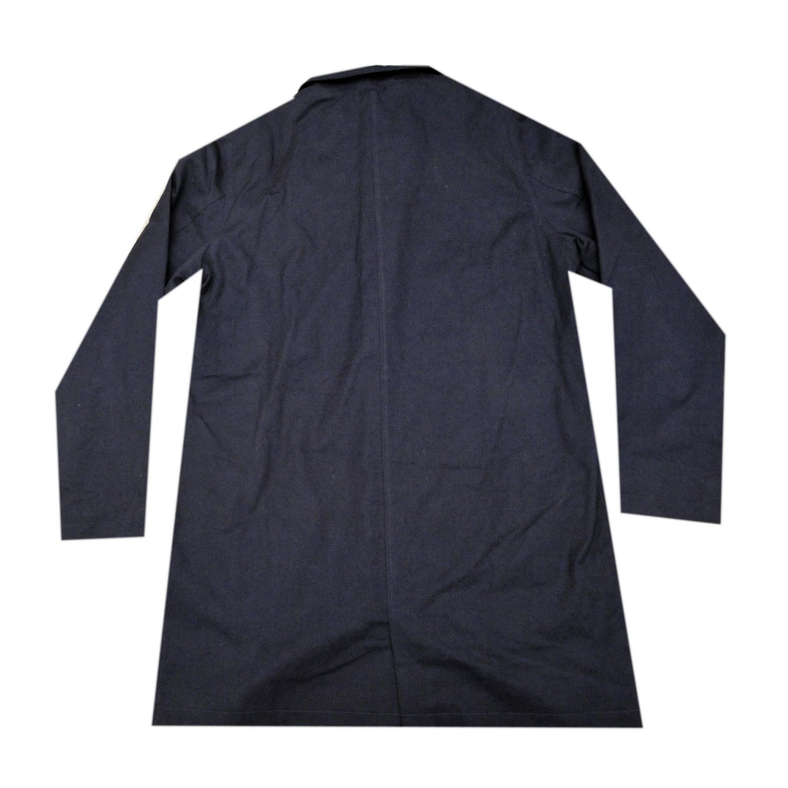 Single Breasted Mac in Navy Cotton by Armor Lux - Pellicano Menswear