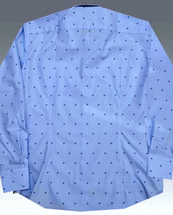 Men's Sky Micro Stripe  Button Down Shirt with Pelican Print - Image 5