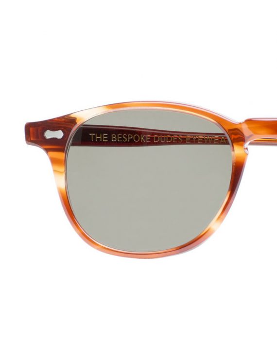 Italian Eyewear - 'Shetland': Havana Acetate Frame Sunglasses with Bottle Green Lenses - Image 4