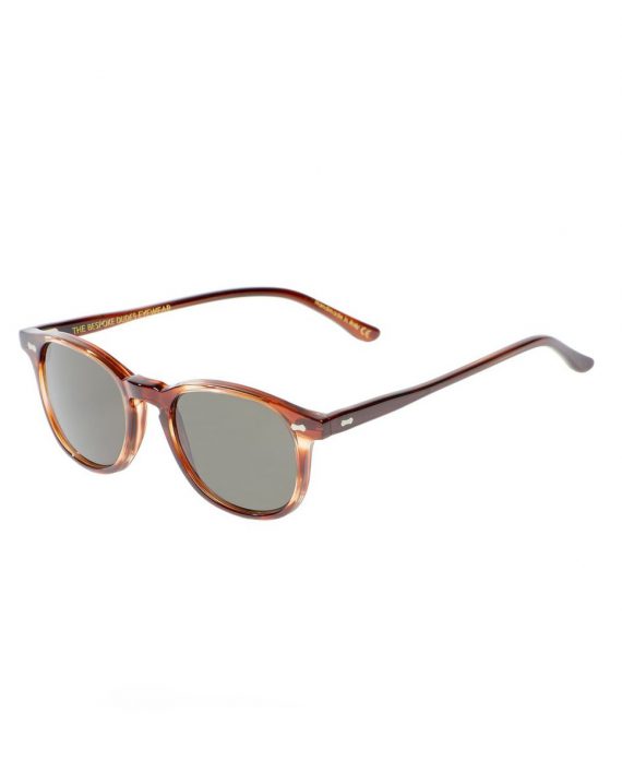 Italian Eyewear - 'Shetland': Havana Acetate Frame Sunglasses with Bottle Green Lenses - Image 2