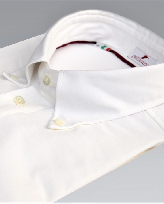 Men's Short Sleeve Polo Shirt in White Jersey Cotton - Image 2