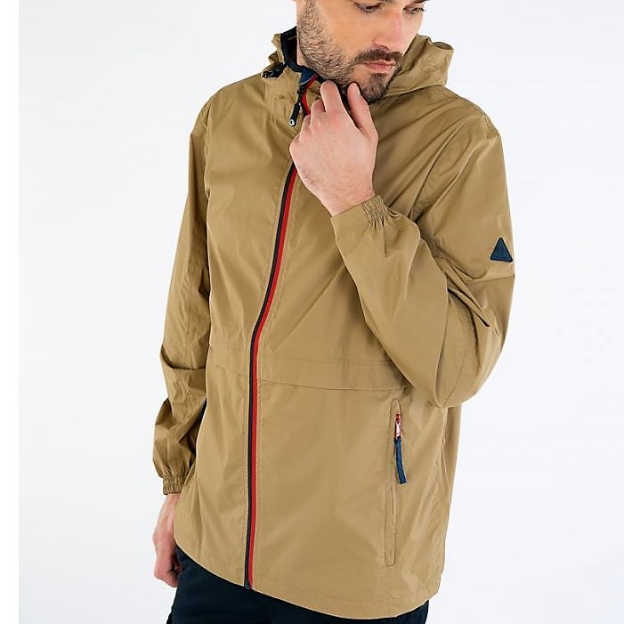 hooded rain mac