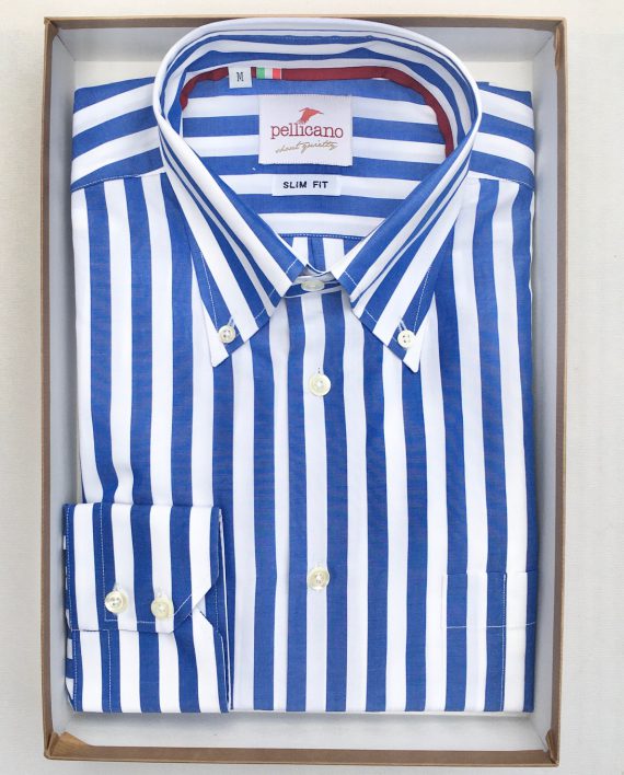 Bengal Stripe Shirt in Blue \u0026 White 