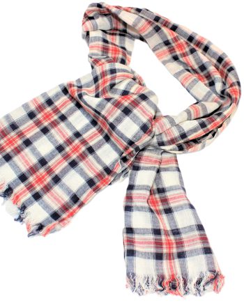 Cotton Madras Check Scarf by Armor Lux of France