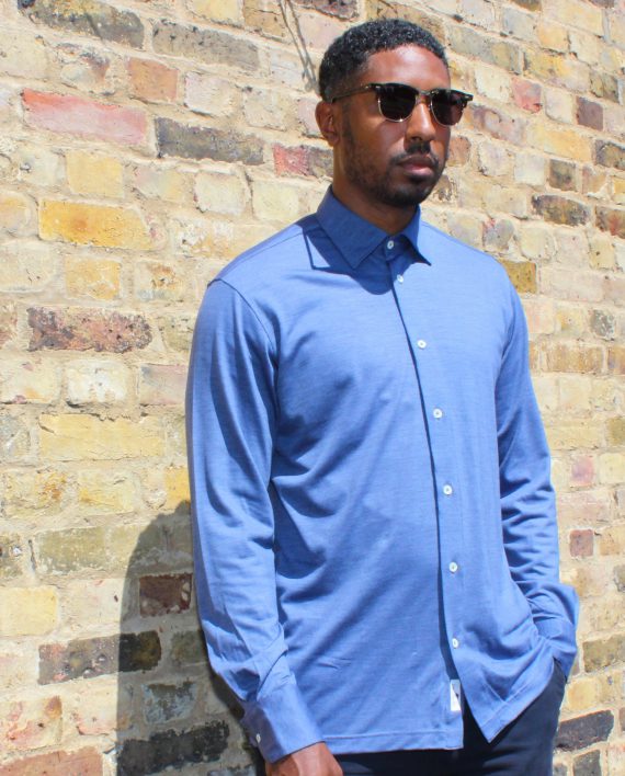 Men's Merino Wool Over Shirt In Indigo Blue