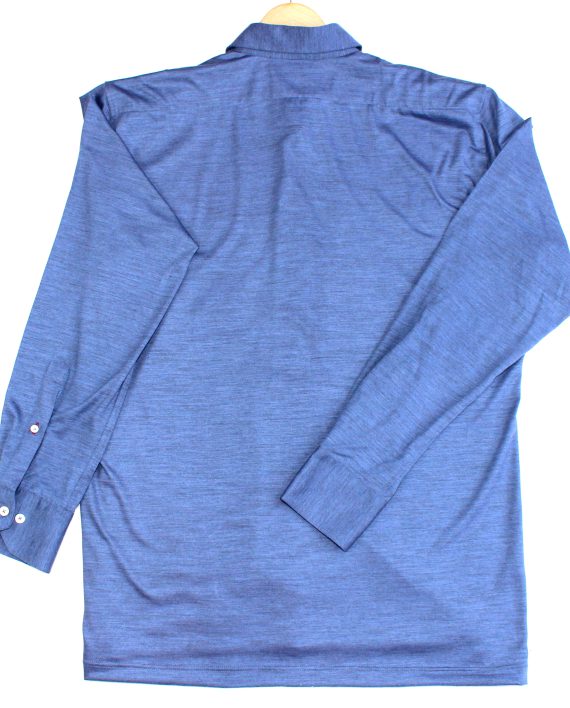 Men's Merino Wool Over Shirt In Indigo Blue - Image 3