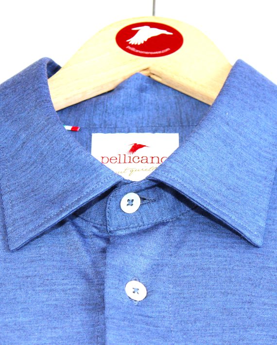 Men's Merino Wool Over Shirt In Indigo Blue - Image 5