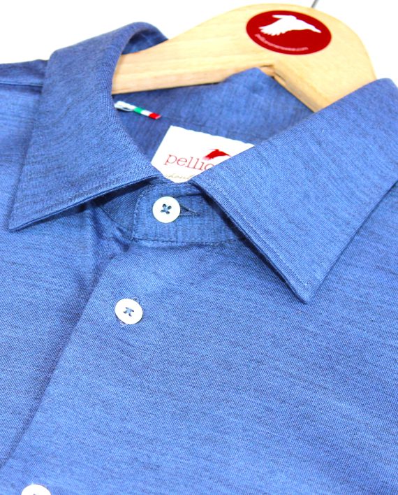 Men's Merino Wool Over Shirt In Indigo Blue - Image 7