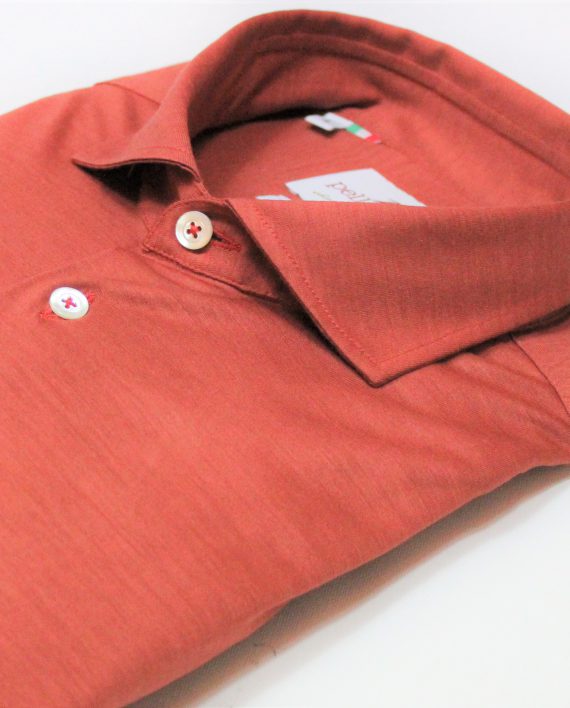 Men's Merino Wool Over Shirt in Burnt Orange - Image 2