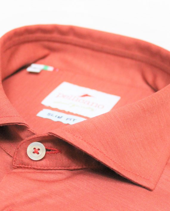 Men's Merino Wool Over Shirt in Burnt Orange - Image 5