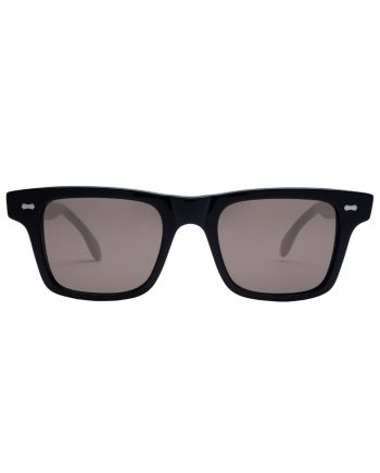 Italian Eyewear – 'Denim': Black Acetate Frame Sunglasses with Gradient Grey Lenses