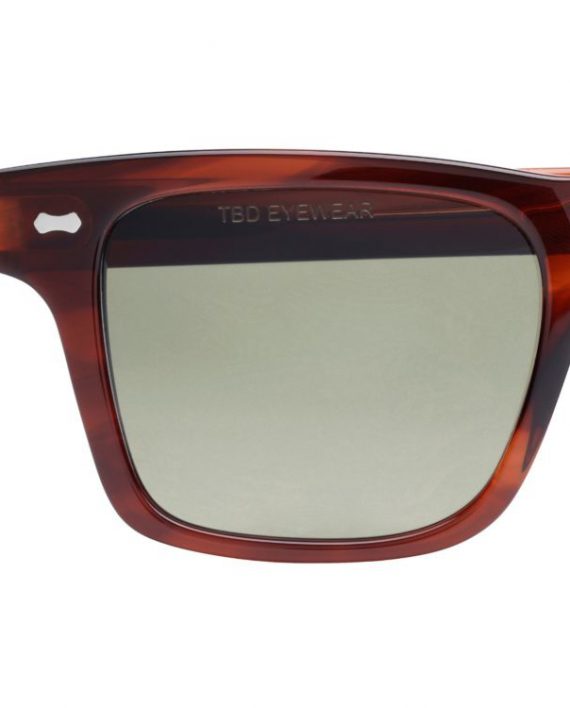 Italian Eyewear – 'Denim': Brown Acetate Frame Sunglasses with Bottle Green Lenses - Image 3