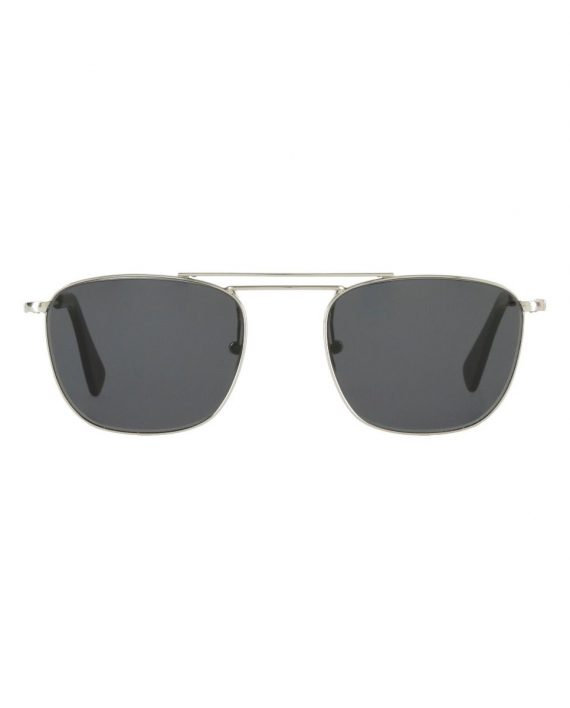 Italian Eyewear - 'Cordovan': Rhodium Frame Sunglasses with Grey Lenses