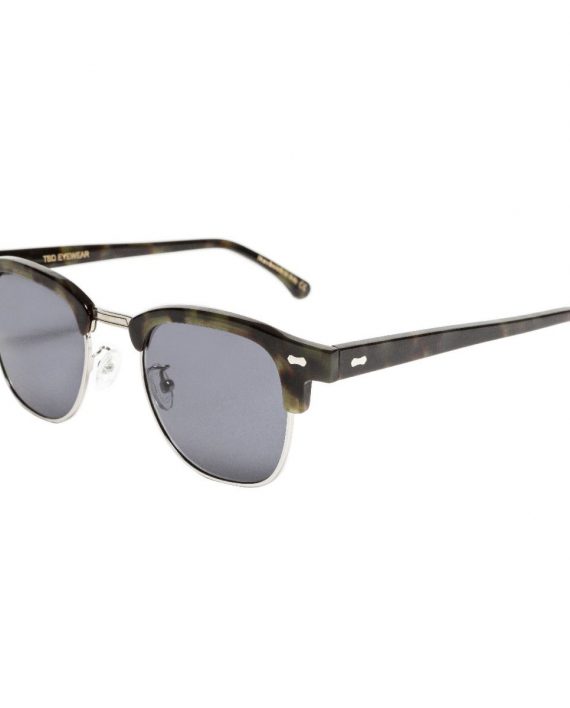 Italian Eyewear – 'Tartan' Green Tortoise Shell Acetate & Metal Frame Sunglasses with Gradient Grey Lenses - Image 3