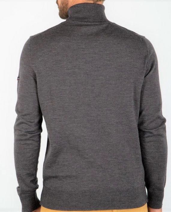 Roll Neck Jumper in Fine Grey Merino Wool - Image 4