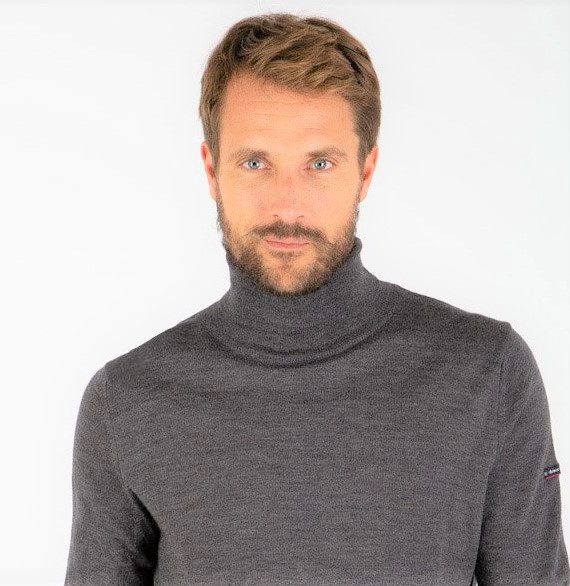 Roll Neck Jumper in Fine Grey Merino Wool - Image 5