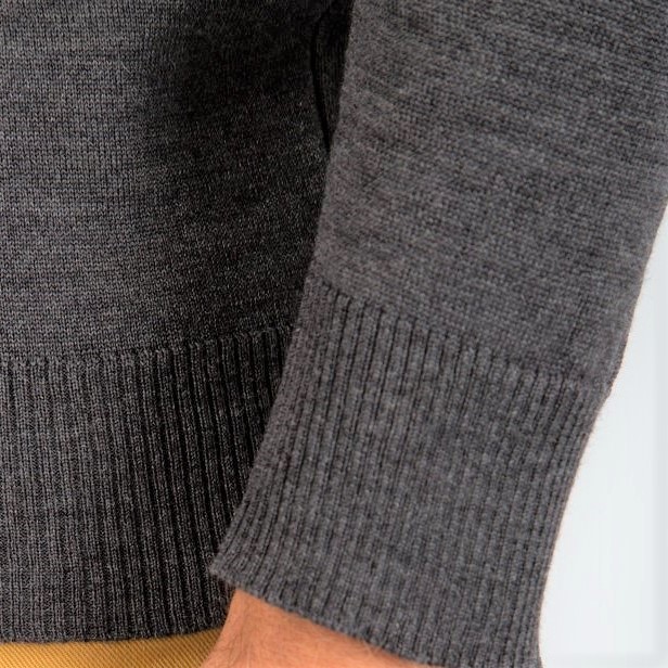 Roll Neck Jumper in Fine Grey Merino Wool - Pellicano Menswear