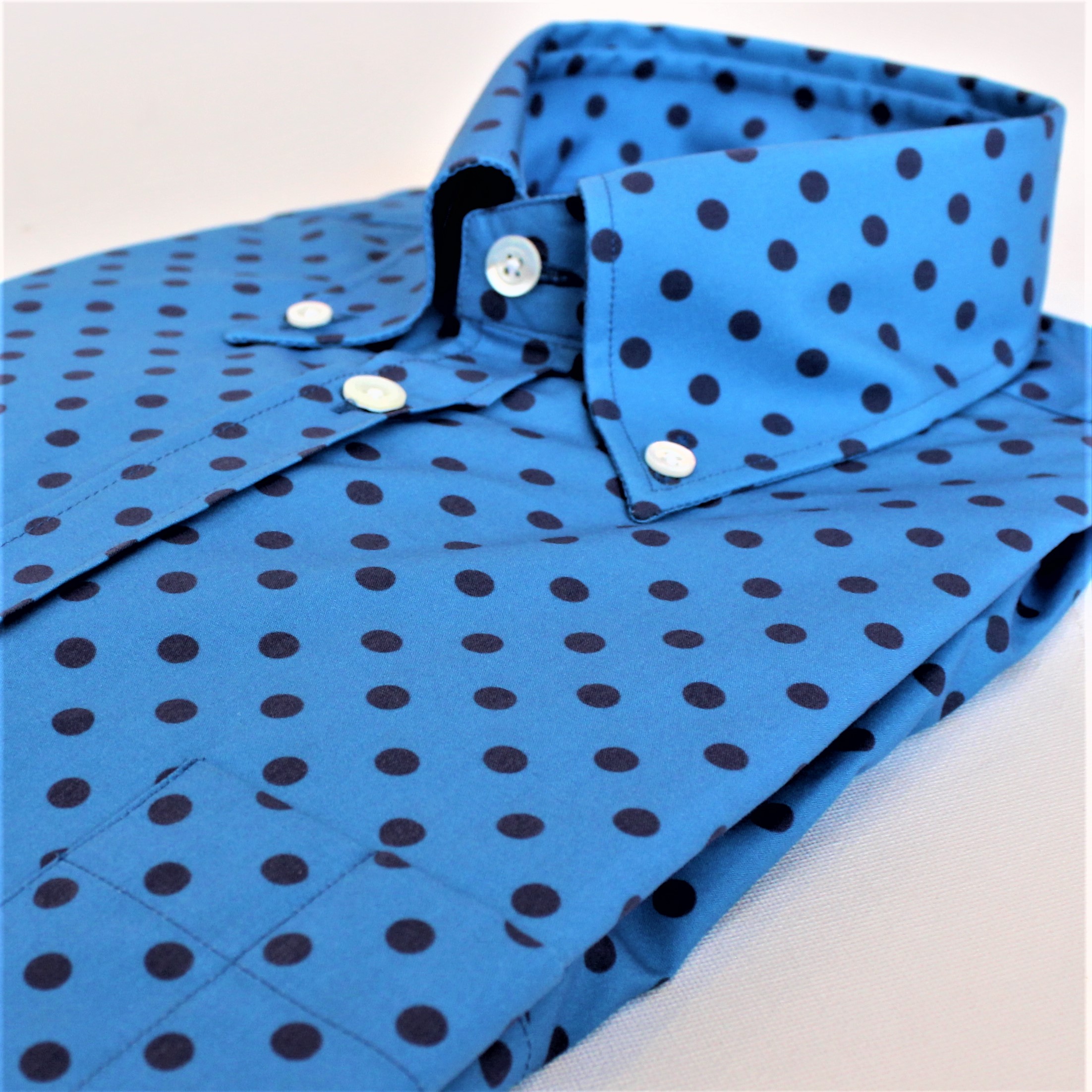 Button up polka dot shirt deals