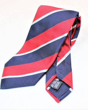Men's Burgundy Silk Knitted Tie Wth Medium White Stripe N997/59 