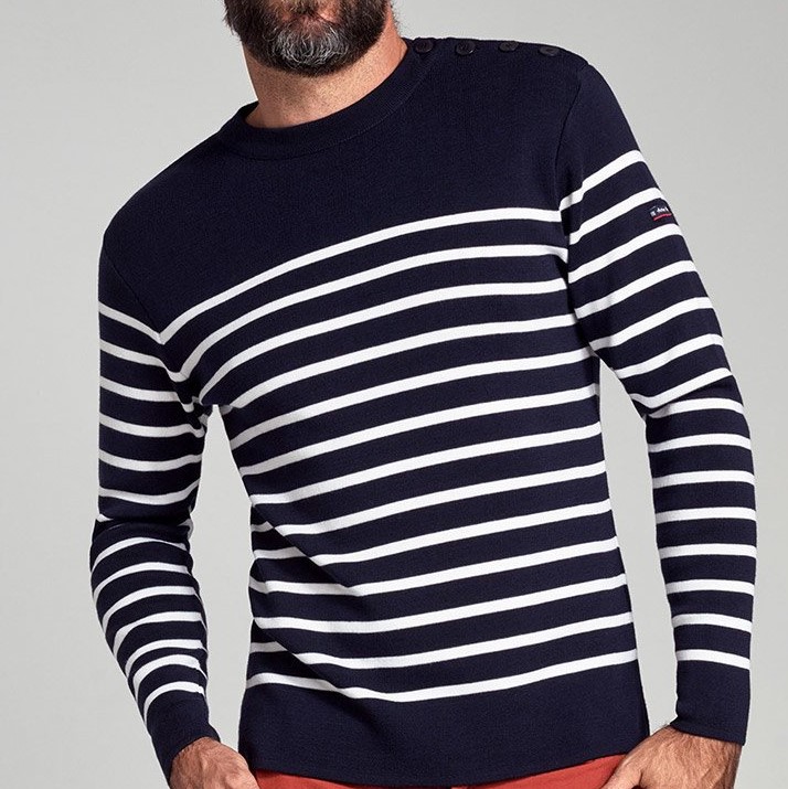 Merino Wool Breton Stripe Sweater in Navy & White Breton by Armor Lux ...