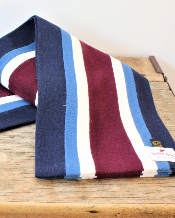 College Scarf in Navy & Maroon Saxony Wool - Image 2
