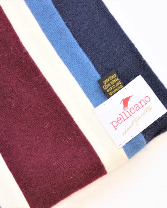 College Scarf in Navy & Maroon Saxony Wool - Image 3