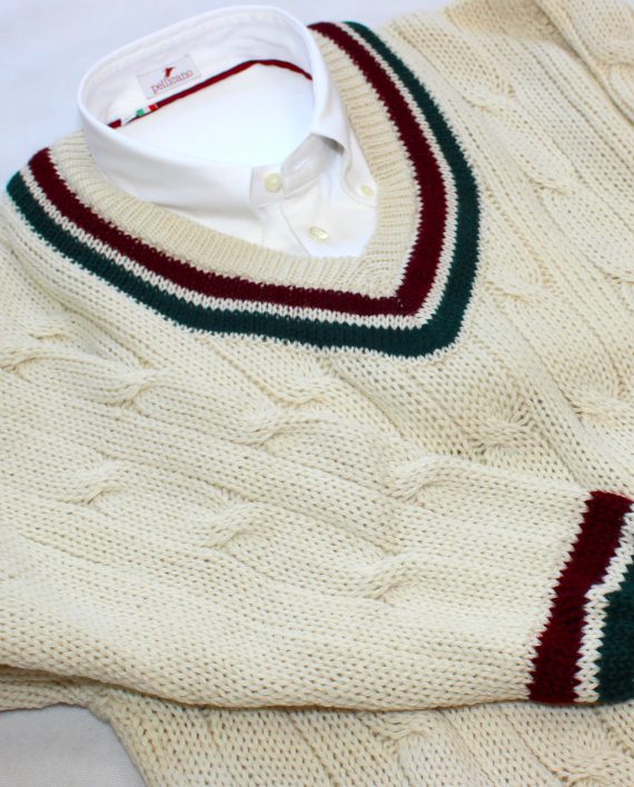 A Cricket Jumper in Old English White Merino Wool - Image 3